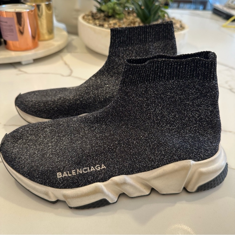 Balenciaga Metallic Sock Sneakers sz8